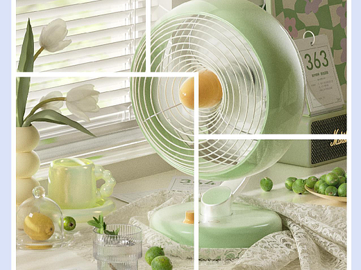 小清新风扇渲染 