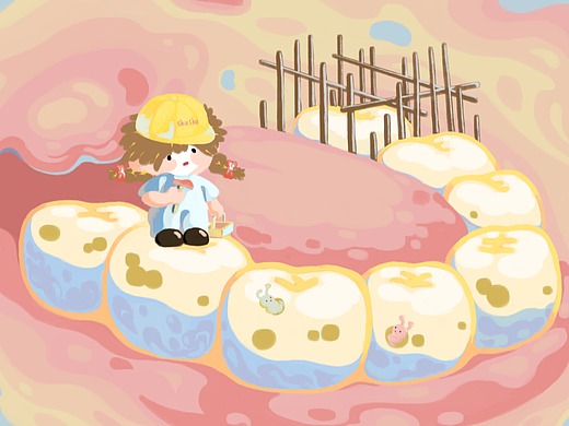 不刷牙会长蛀牙的哦