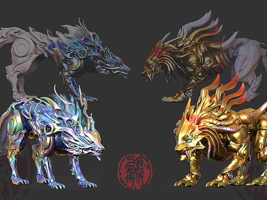 手办玩具——雷狼/虎狐