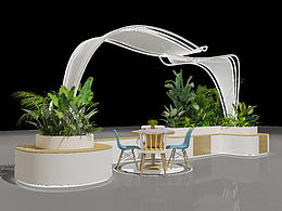 商场绿植景观-多功能休息空间