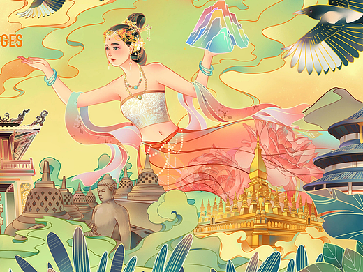 【星蔚插画 】中国·东盟文化交流年-站酷设计大赛主KV