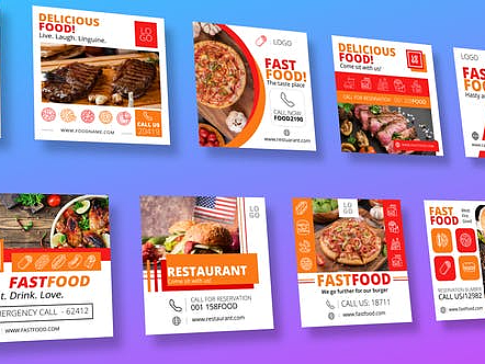 AE模板 | 美食西餐快餐动态动画探店片头综艺开场时尚