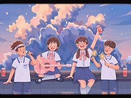 毕业季插画-我们要开始奔赴不同的人生啦！