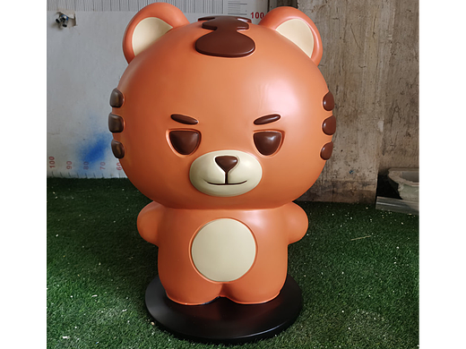 商场完美展示艺术美陈玻璃钢老虎卡通雕塑形象IP吉祥物