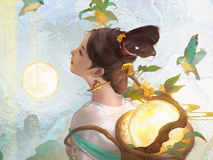 分享一个三三老师的《鸟鸣涧》绘画过程~