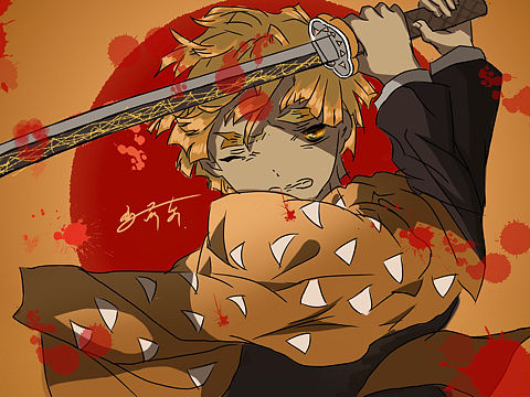 鬼灭之刃 手机画作（个人主页-ZMzk5Njc4ODQ=） - 创作习作 - 站酷设计师月亮上面有个你原创素材 - 站酷ZCOOL