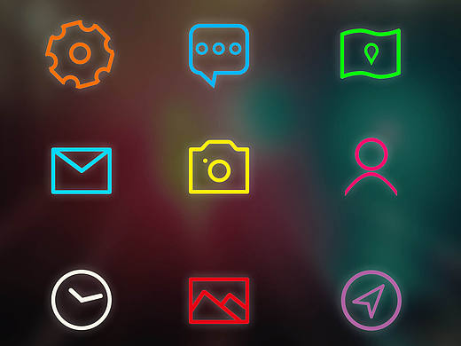 霓虹灯手机图标创作