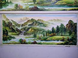 创新刀油山水画。有意联系