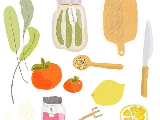 梅森瓶食物插画