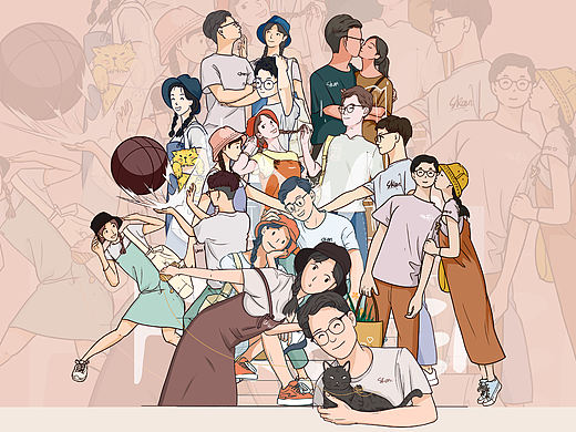 情侣插画—我们