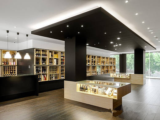 红酒酒类直供店-西宁公装装修设计