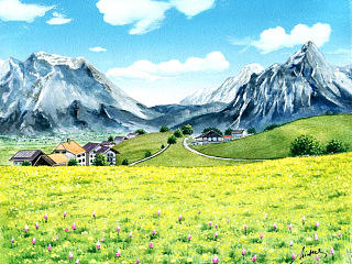雪山下的草原