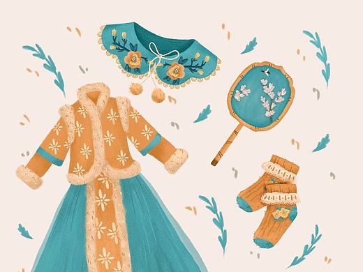 中国传统服饰（个人主页-ZNTQxNjYwMzY=） - 儿童插画 - 站酷设计师Amanda121原创素材 - 站酷ZCOOL