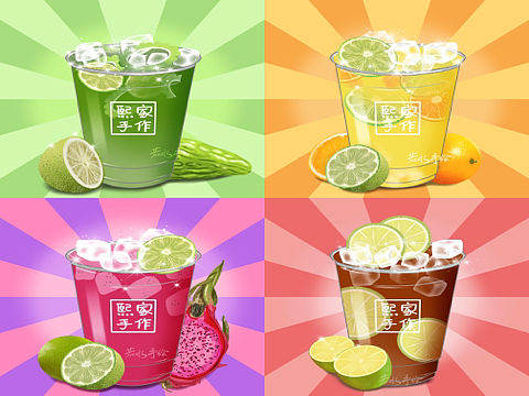 奶茶海报外卖插画手绘设计