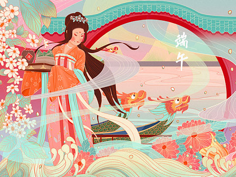 原创端午节插画作品