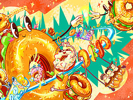 广州A-life bagel餐饮合作插画
