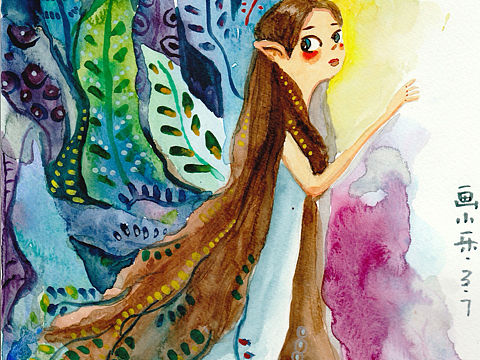 原创水彩插画。