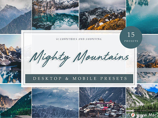 专业的山脉旅行照片调色lr预设