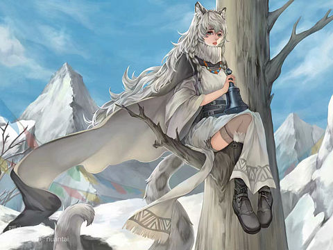 明日方舟-初雪（个人主页-ZNDE2NDYxMTY=） - 创作习作 - 站酷设计师暖太原创素材 - 站酷ZCOOL