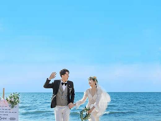 海景婚纱合成