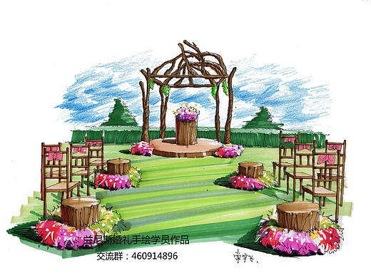 婚禮手繪（室外類）（個人主頁-ZMTcxMjc5MjQ=） - 創(chuàng)作習(xí)作 - 站酷設(shè)計師lannisi原創(chuàng)素材 - 站酷ZCOOL