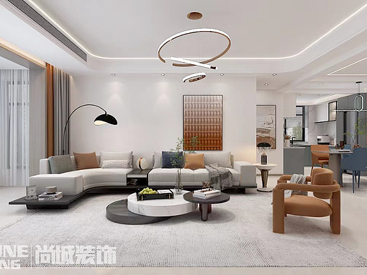 泰安西湖容郡小区200平顶加阁现代风格装饰设计案例