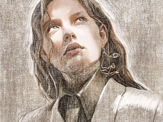 水彩风格手绘人物肖像头像