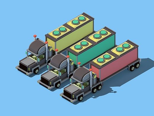 Lowpoly卡车模型制作过程