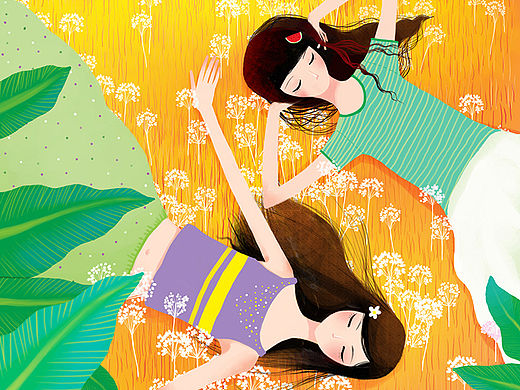 画儿晴天献给女神的插画-女神节快乐