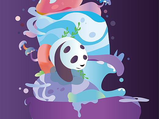 渐变/流体风格插画
