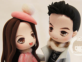 圣诞粘土情侣娃娃