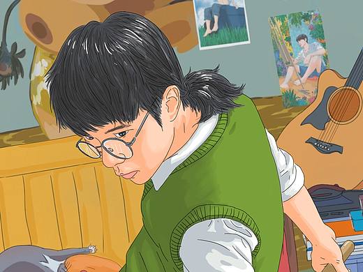 手机指绘插画·台球男孩