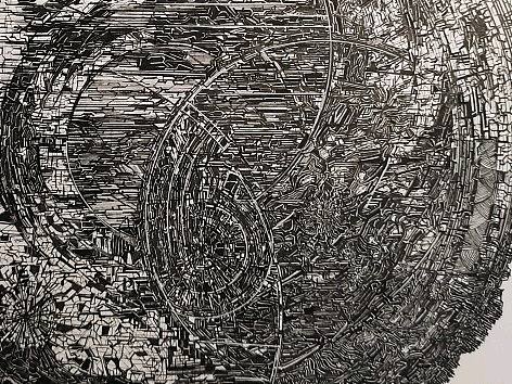 黑白装饰画 查奥斯星球
