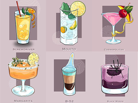鸡尾酒（个人主页-ZNTMyOTU0MDQ=） - 创作习作 - 站酷设计师lilacopa原创素材 - 站酷ZCOOL