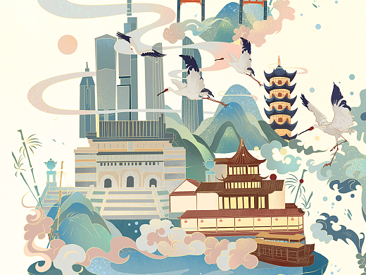 南京夫子庙古风插画你们喜欢我的这种风格吗