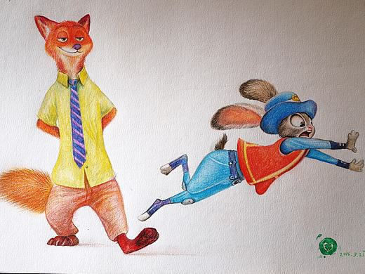 彩色铅笔 疯狂动物城