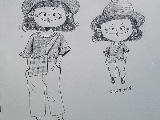 铅笔人物形象练习（个人主页-ZNTA5MTcxMTI=） - 儿童插画 - 站酷设计师恬果酱原创素材 - 站酷ZCOOL