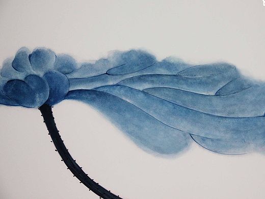 水墨荷花墙绘
