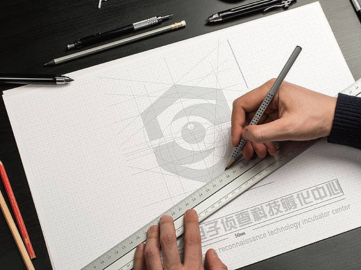 航天电子侦察科技公司logo设计