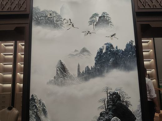 浮雕山水画