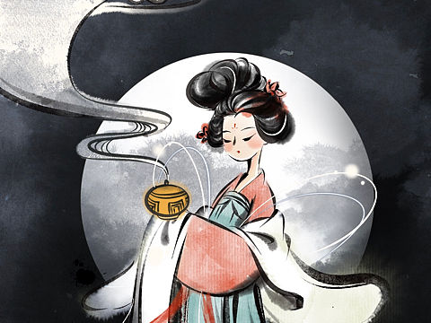 插画｜唐代仕女（个人主页-ZNjE2MTQxMzY=） - 艺术插画 - 站酷设计师羊子啊羊子原创素材 - 站酷ZCOOL