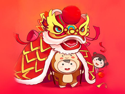 猴年大吉手绘