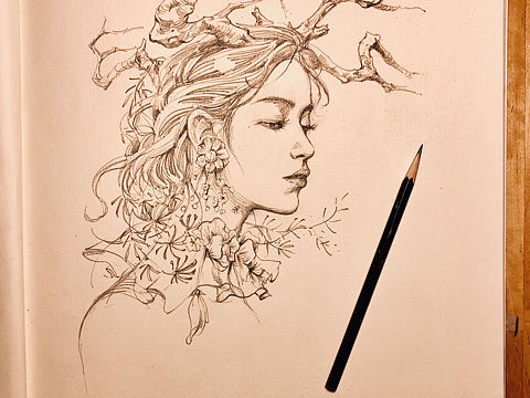 原创插画《女妖》（个人主页-ZMjkzNzU1NzY=） - 创作习作 - 站酷设计师周仕尧插画原创素材 - 站酷ZCOOL