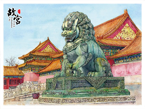 手绘故宫