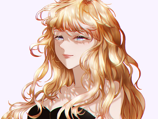 金发大波浪二次元美少女头像