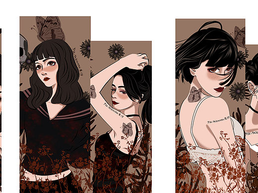暗黑森林系少女插画