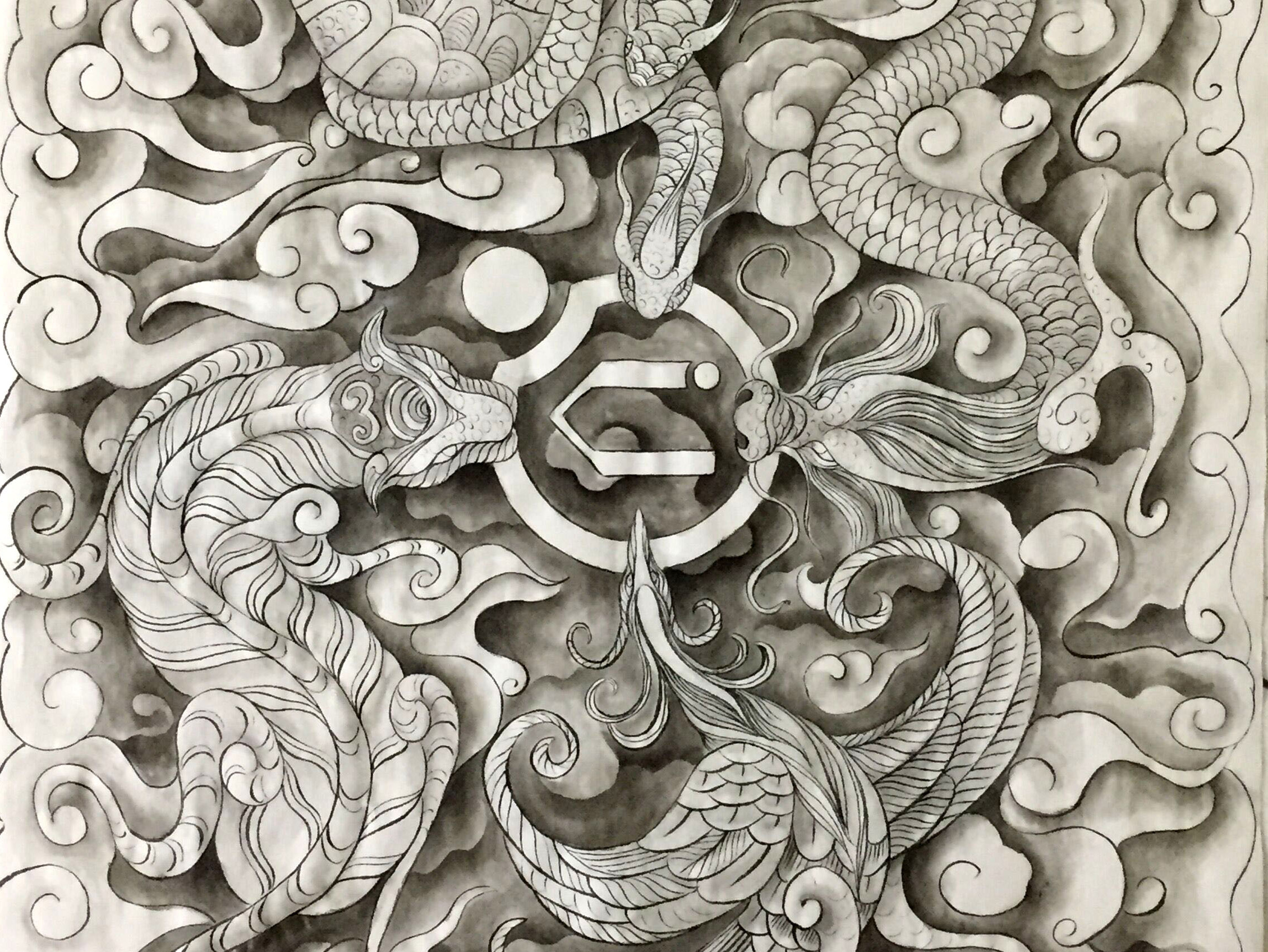 《四大神兽》中国传统神兽元素扑克牌设计从一张纸开始了_善成设计-站酷ZCOOL