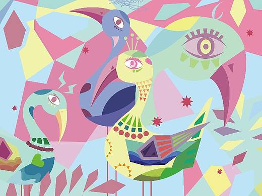 不知道品种的鸟   系列插画