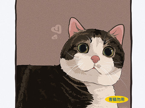 宠物插画|一只发腮的猫猫