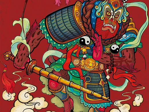 猴年门神。归神位，迎福避邪。